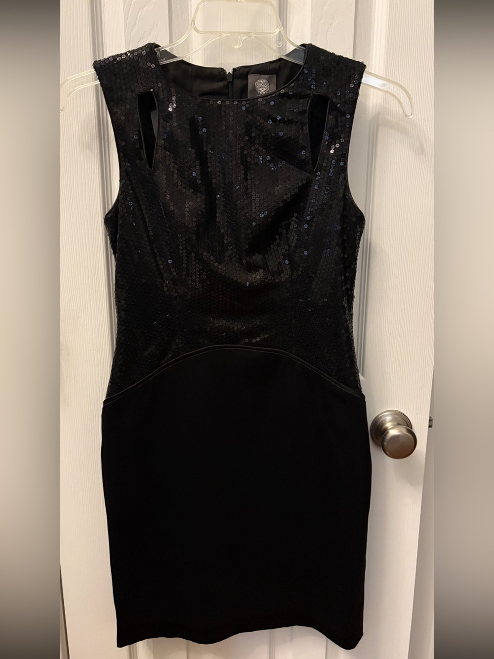 Vince Camuto Sequin Mini Dress in Black Size 4 Like New